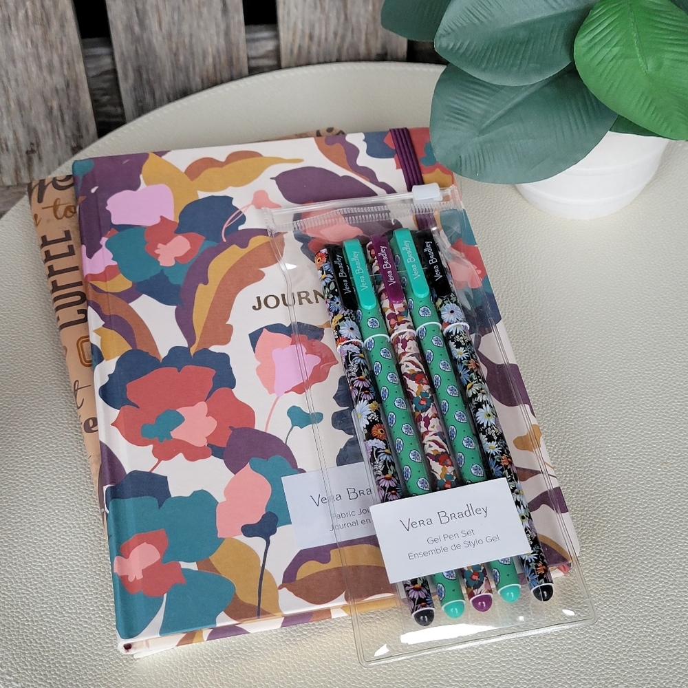 Vera Bradley Fabric Covered Floral Journal Set- Immersed Blooms - Picture 2 of 3